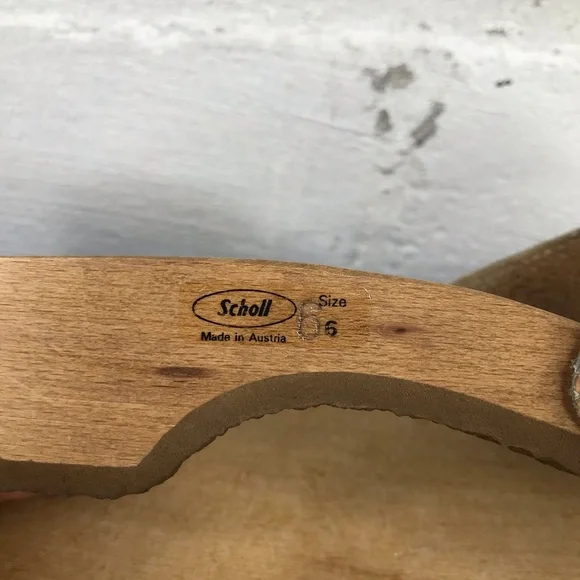 Vintage Dr Scholl Womens Size 6 Wooden Shoes - Picture 10 of 12